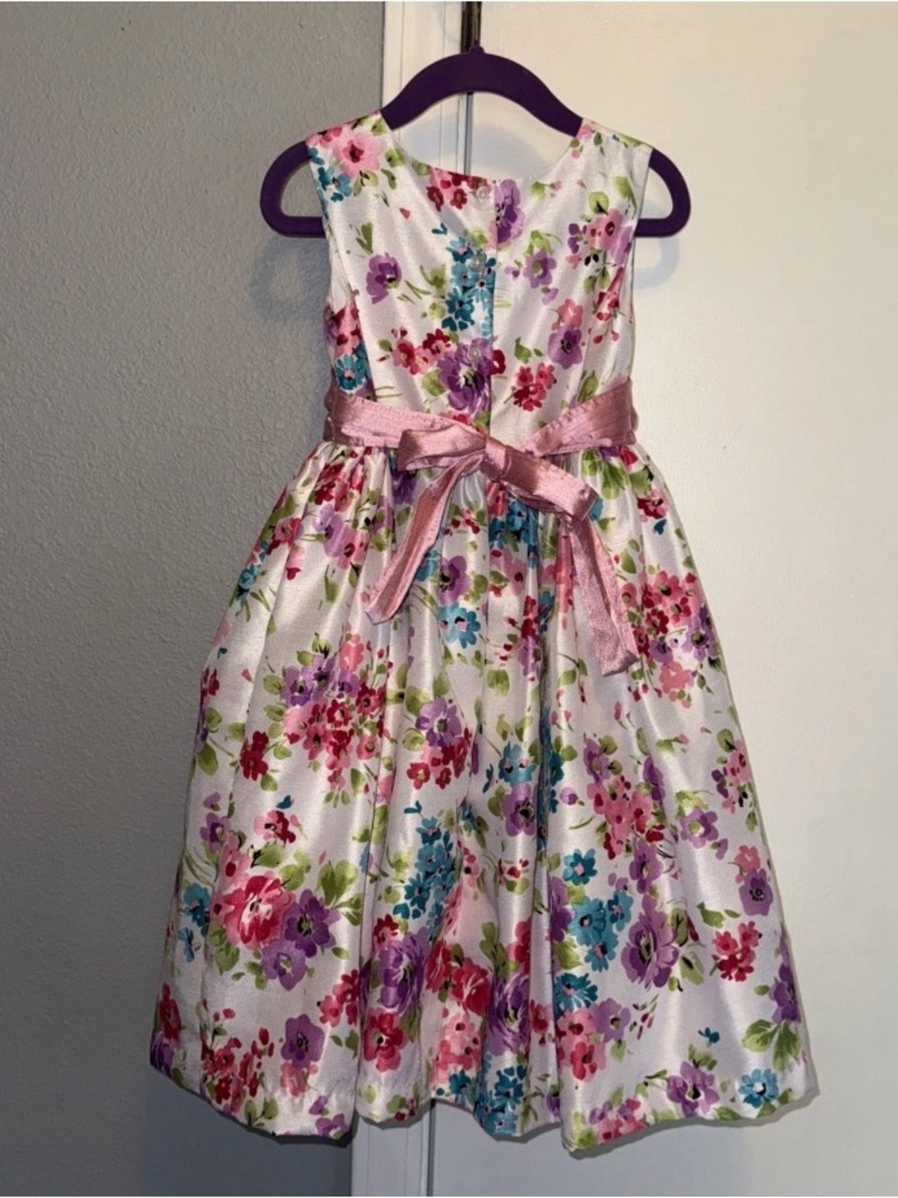 Marmellata White Pink Purple Floral Party Dress Girls Size 5